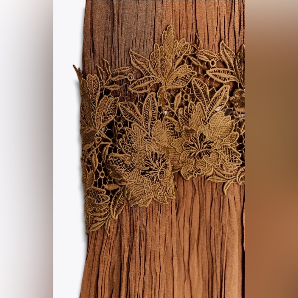 Zara ZW collection wrinkled embroidered dress - Picture 5 of 5